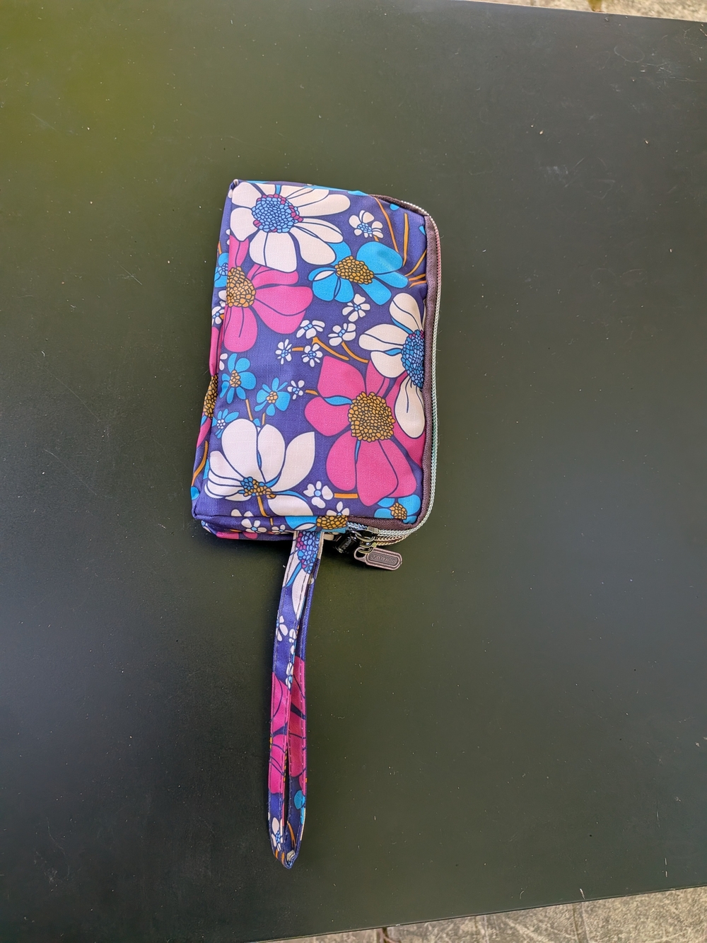 Floral Wristlet Wallet in Purple and Pink